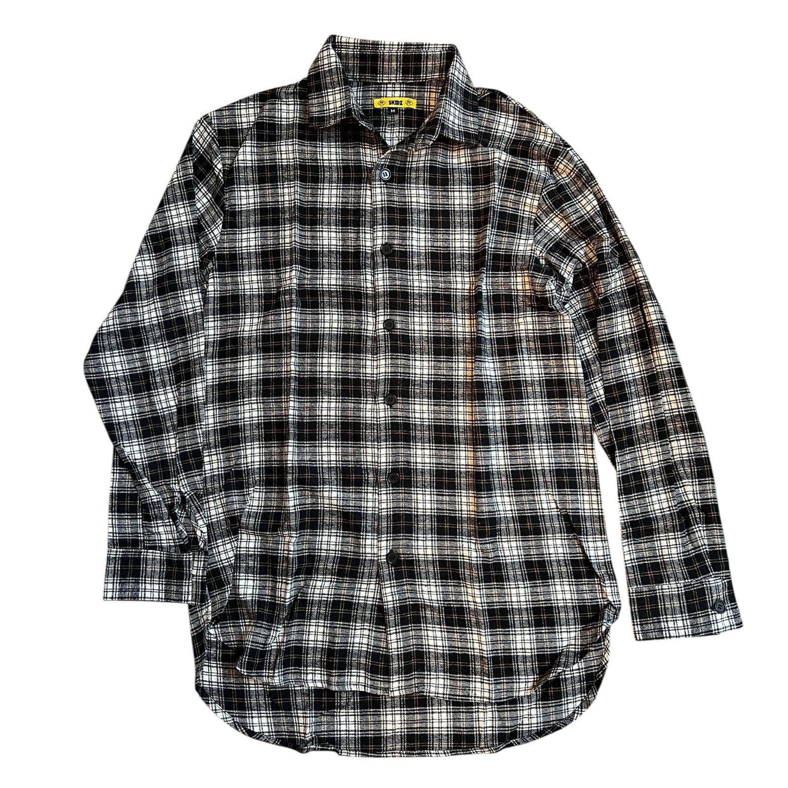 SKIDZ Shirts & Tops Plaid Flannel Shirt - Black & White Tartan