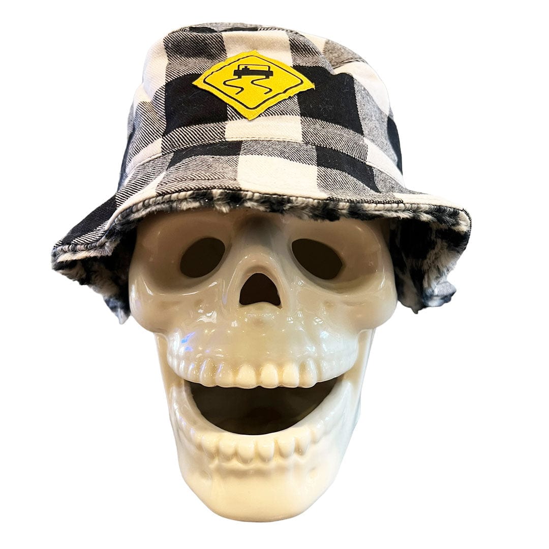SKIDZ NYC Fun Stuff OG Black & White to Snow Leopard Fur Reversible Bucket Hat