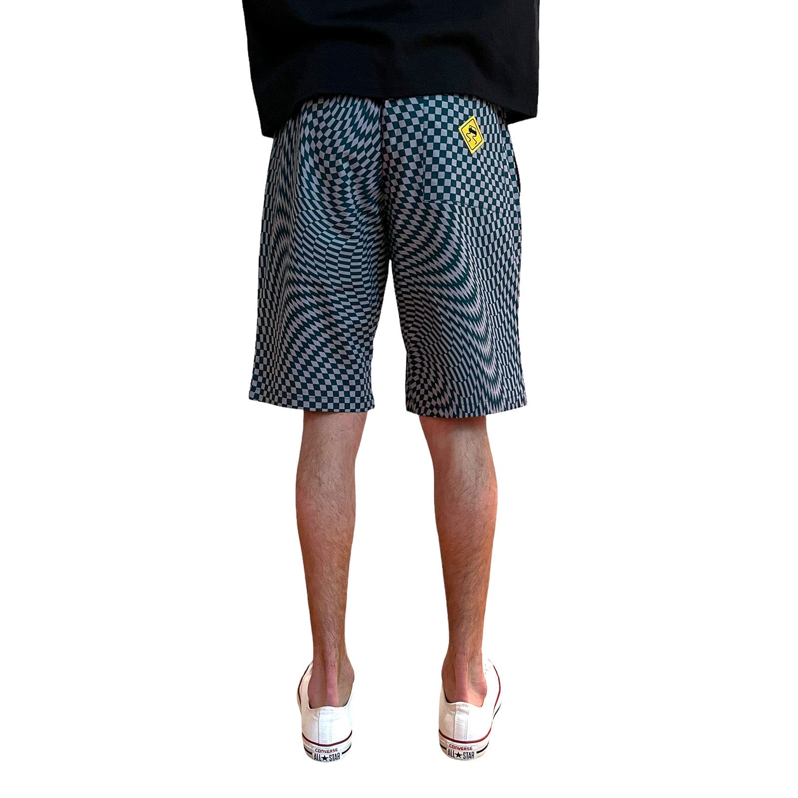 Skidz Pants Trippy Check - Dark Green & Light Purple Shorts