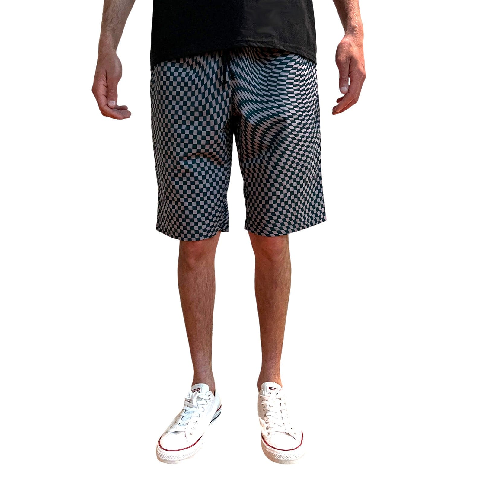 Skidz Pants Trippy Check - Dark Green & Light Purple Shorts