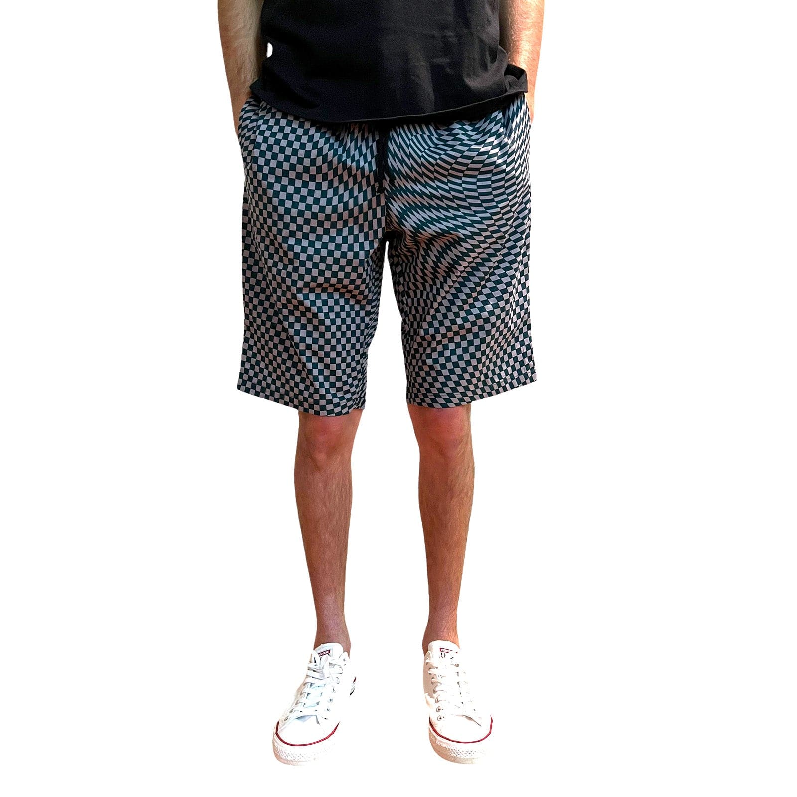 Skidz Pants Trippy Check - Dark Green & Light Purple Shorts