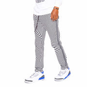 SKIDZ NYC Pants Track Pant - Trippy Check Black & White