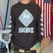 Skidz Shirts & Tops Trippy Check Long Sleeve Tee - Dark Chocolate Brown