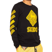 Skidz Shirts & Tops Trippy Check Long Sleeve Tee - Black