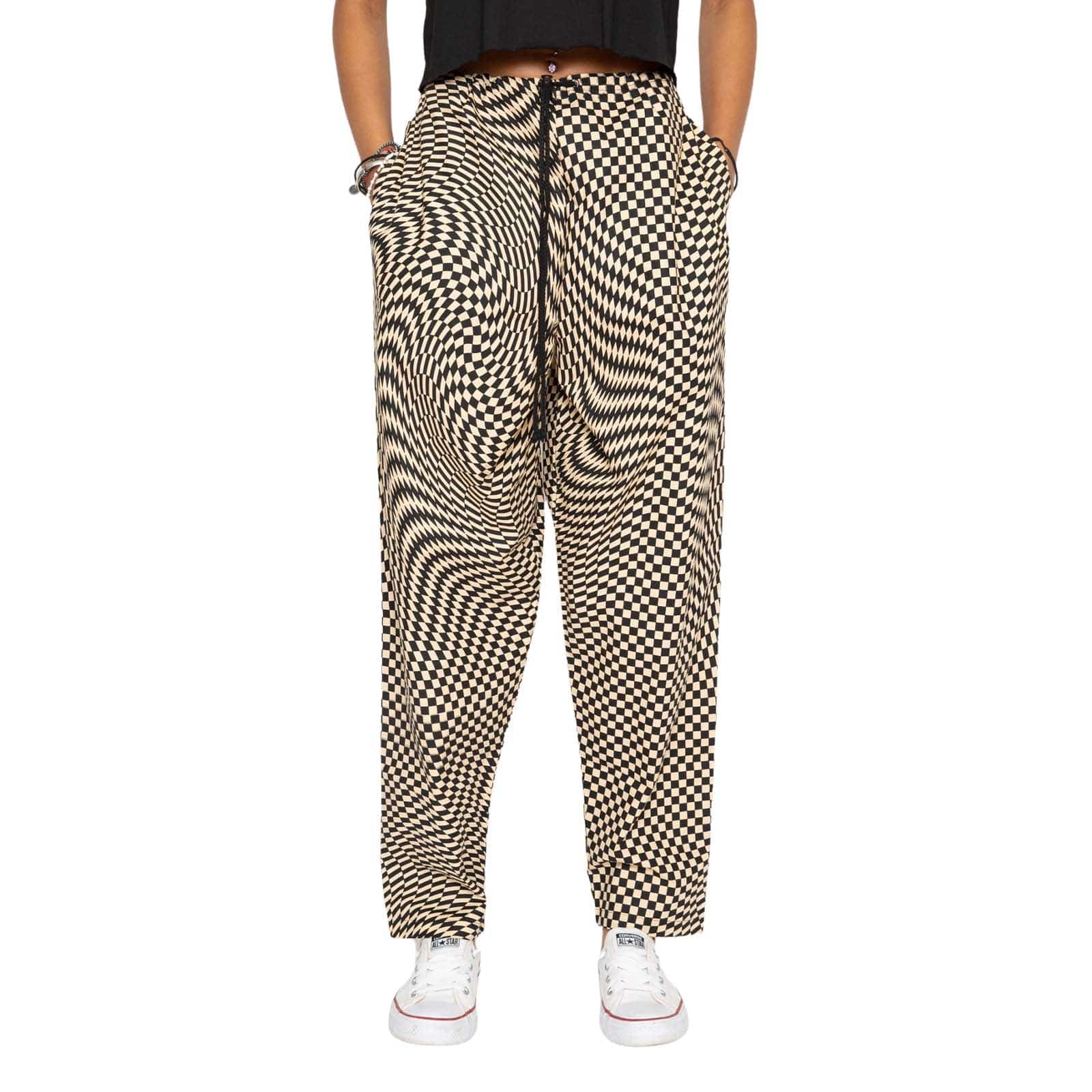 Skidz Pants Trippy Check - Sand & Black
