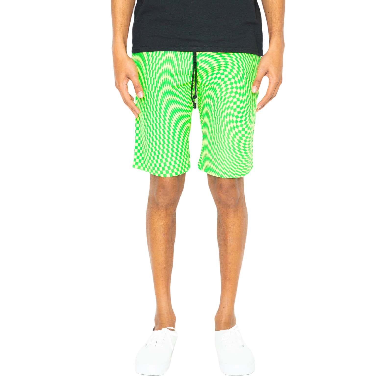 Skidz Shorts Trippy Check Shorts - Lime & Green