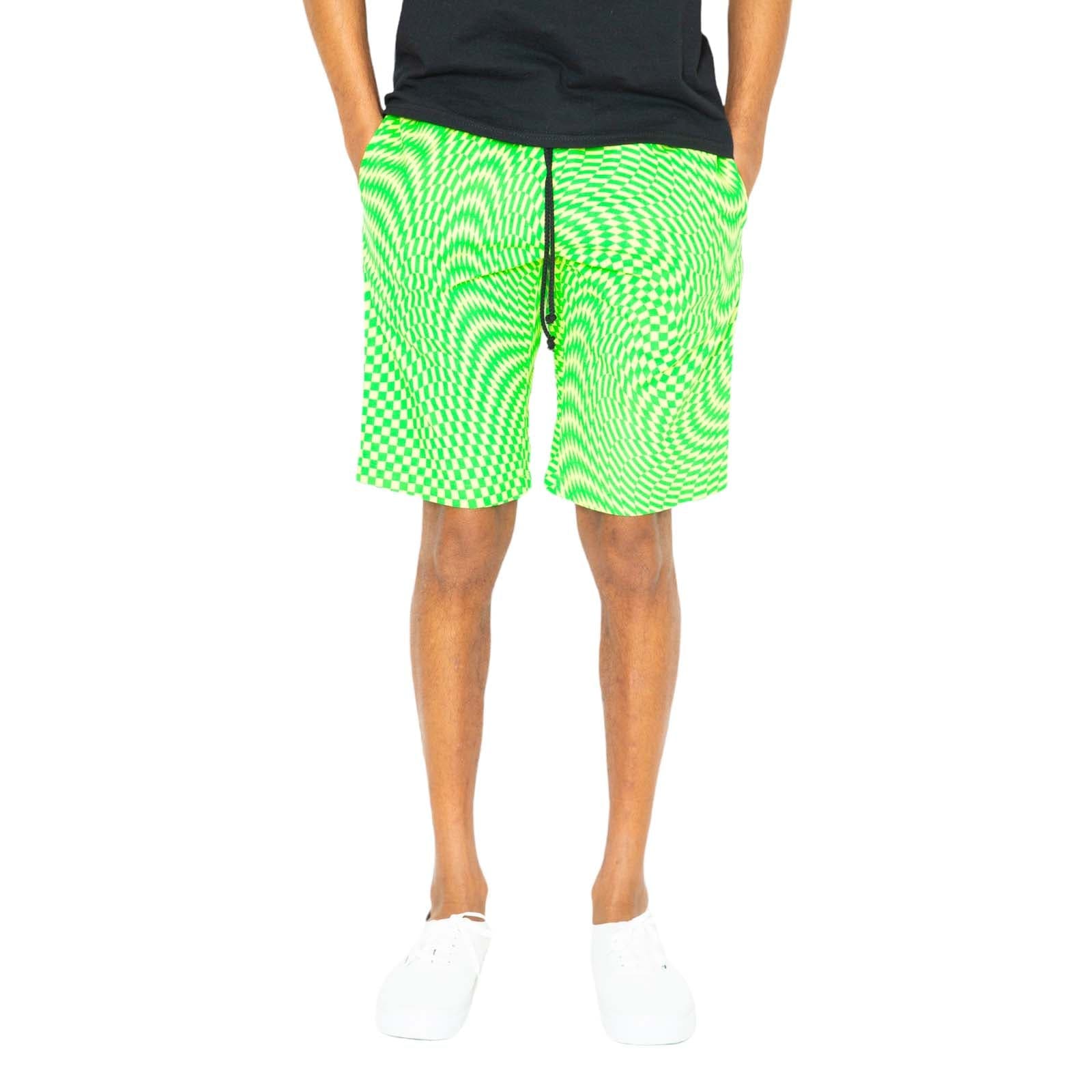 Skidz Shorts Trippy Check Shorts - Lime & Green