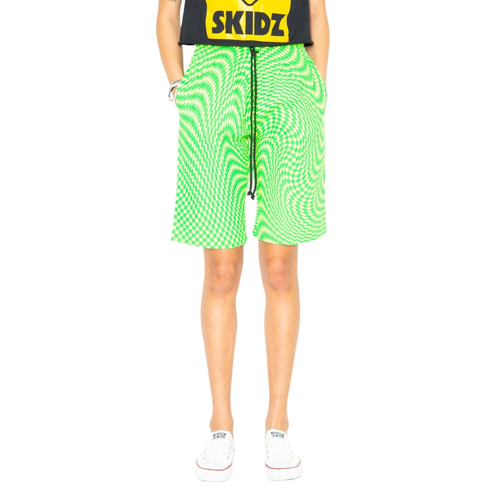Skidz Shorts Trippy Check Shorts - Lime & Green