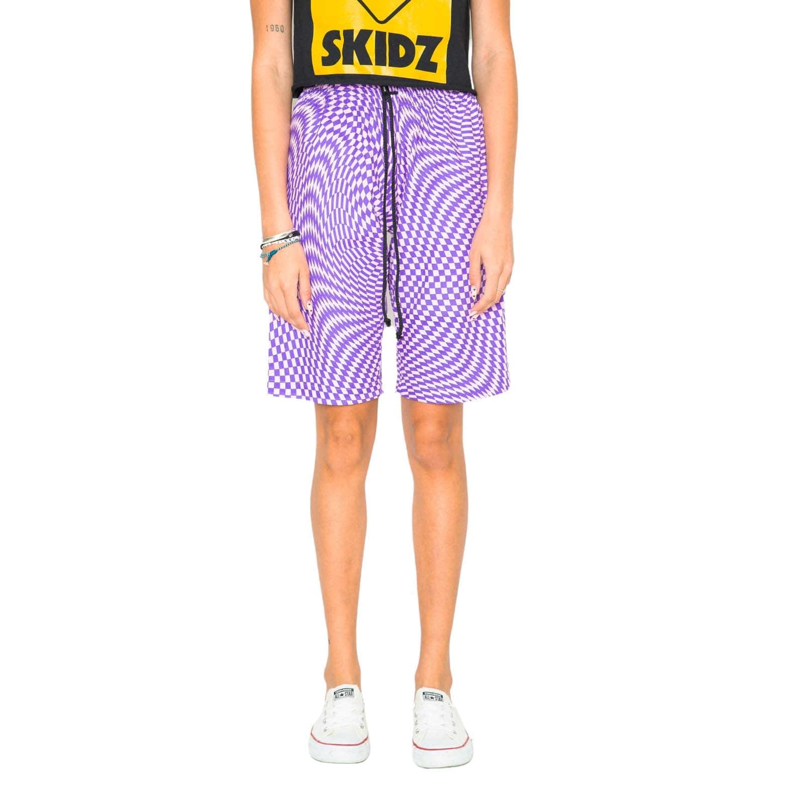 Skidz Shorts Trippy Check Shorts - Lilac & Purple
