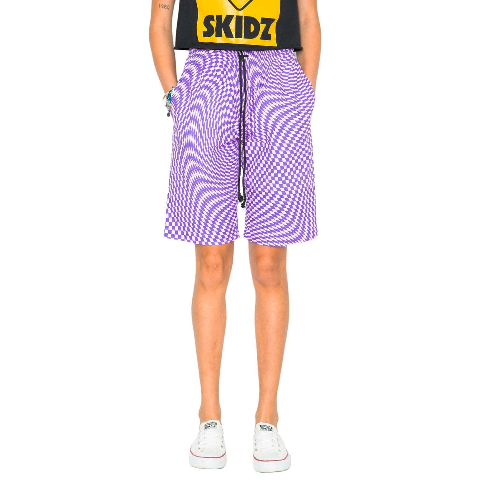 Skidz Shorts Trippy Check Shorts - Lilac & Purple