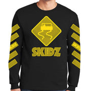 Skidz Shirts & Tops Trippy Check Long Sleeve Tee - Black