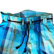 Skidz Shirts & Tops Vintage Shorts - Blue Teal Plaid