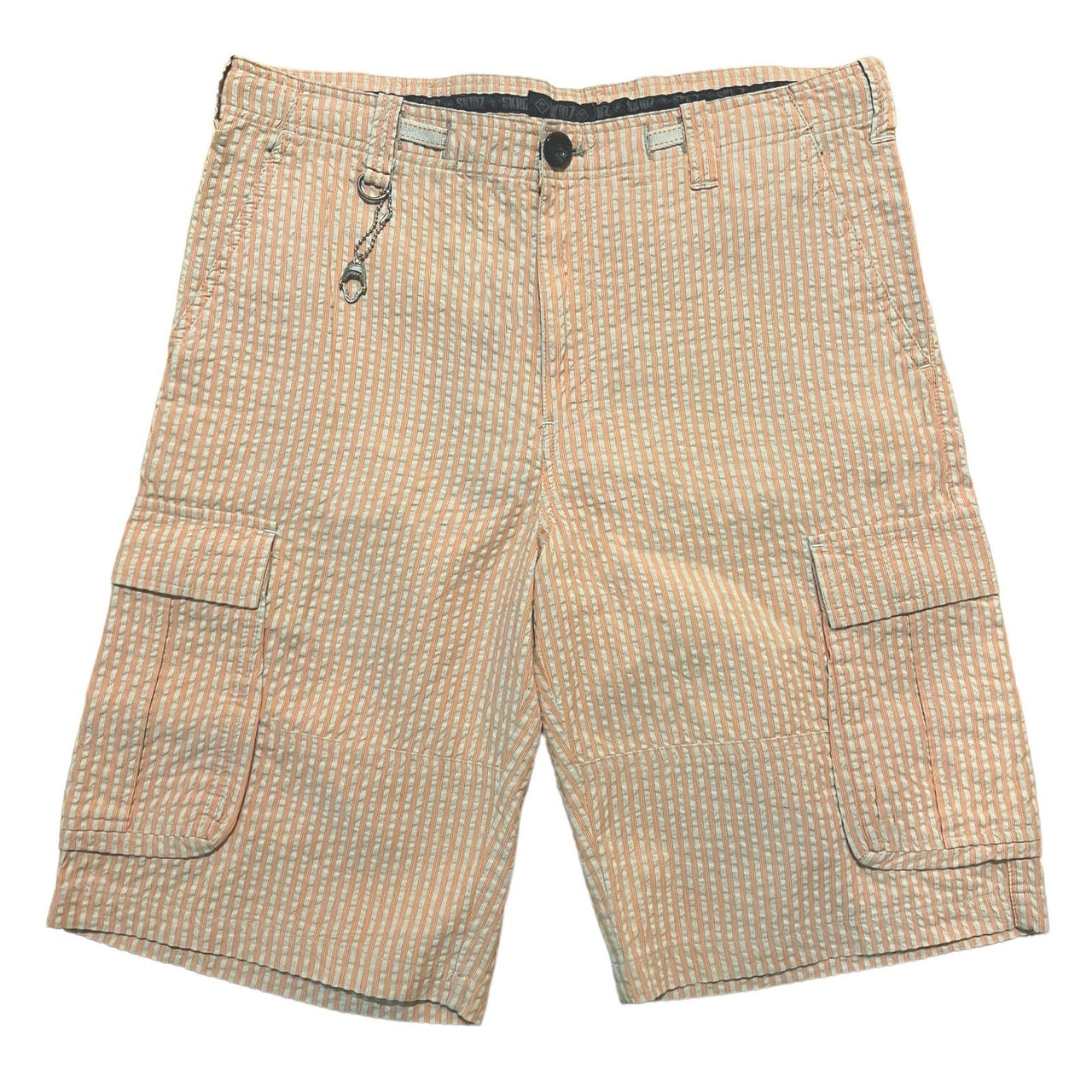SKIDZ Shorts Seersucker Cargo Shorts - Orange Striped