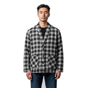 Skidz Tops VAULT: Smoking Jacket - Black & White Tartan