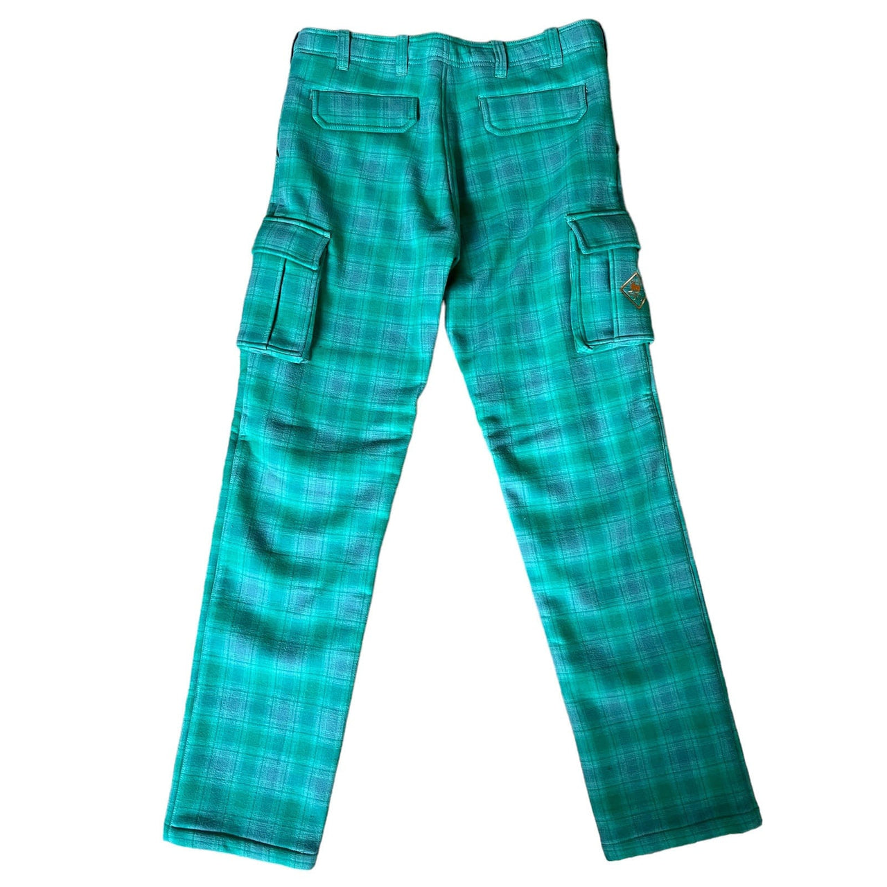 SKIDZ Pants Super Stash Heavy Fleece Cargo Pants - Green Plaid