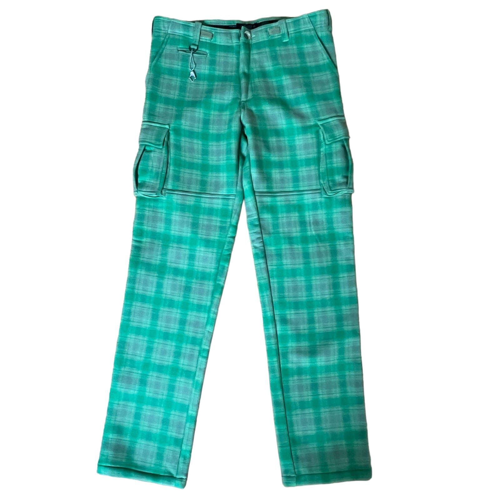 Super Stash Heavy Fleece Cargo Pants - Green Plaid | SKIDZ NYC