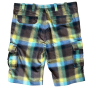 SKIDZ Shorts Super Stash Plaid Flannel Cargo Shorts - Brown & Yellow