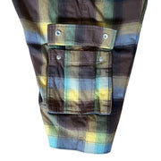 SKIDZ Shorts Super Stash Plaid Flannel Cargo Shorts - Brown & Yellow