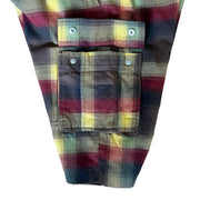 SKIDZ Shorts Super Stash Plaid Flannel Cargo Shorts - Red & Yellow & Brown