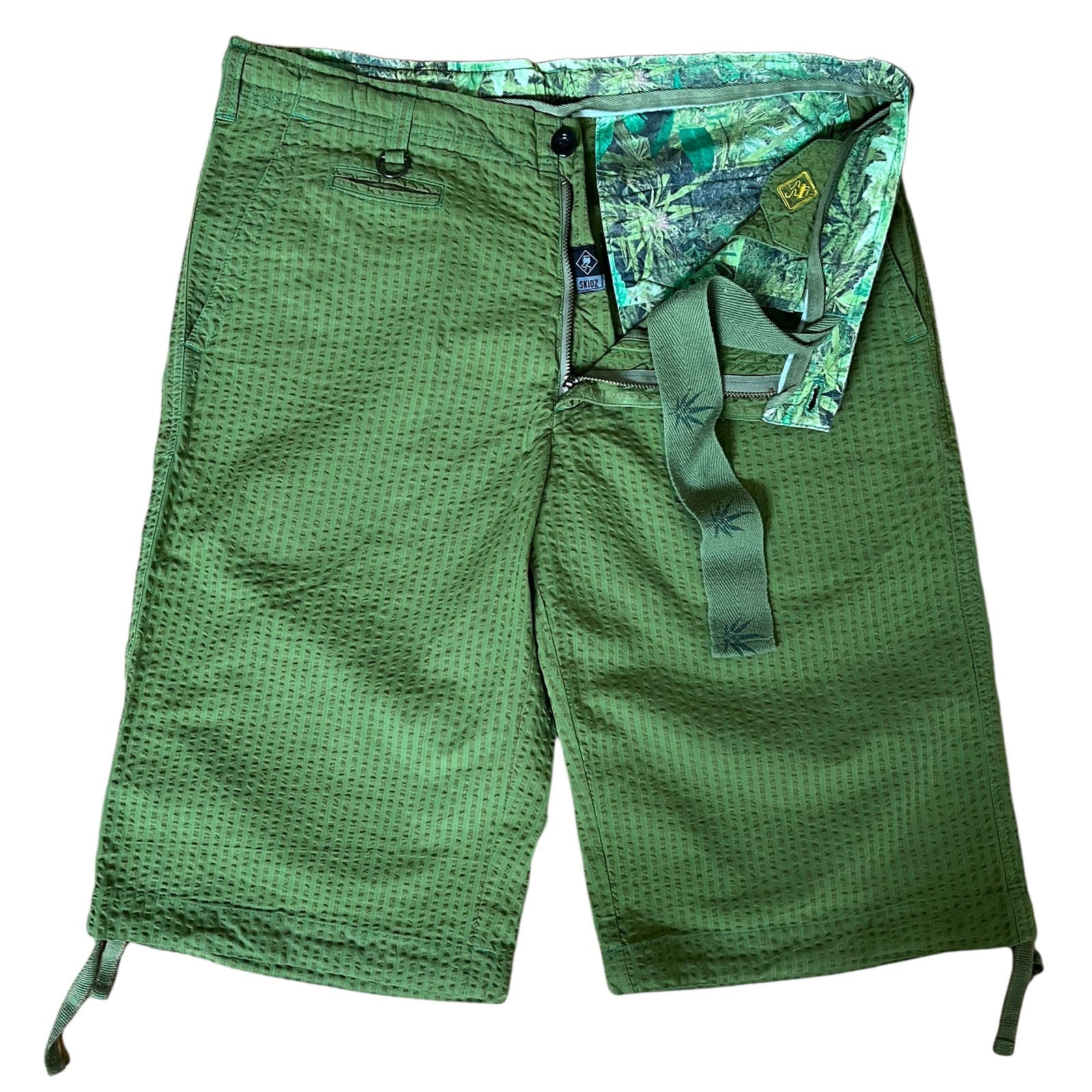 SKIDZ Shorts Seersucker Shorts - Green Striped