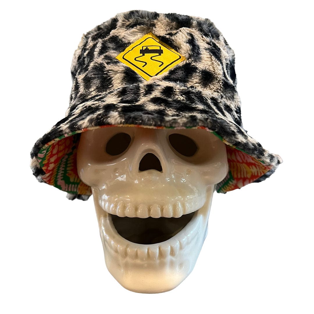 SKIDZ NYC Fun Stuff The Zone to Snow Leopard Fur Reversible Bucket Hat