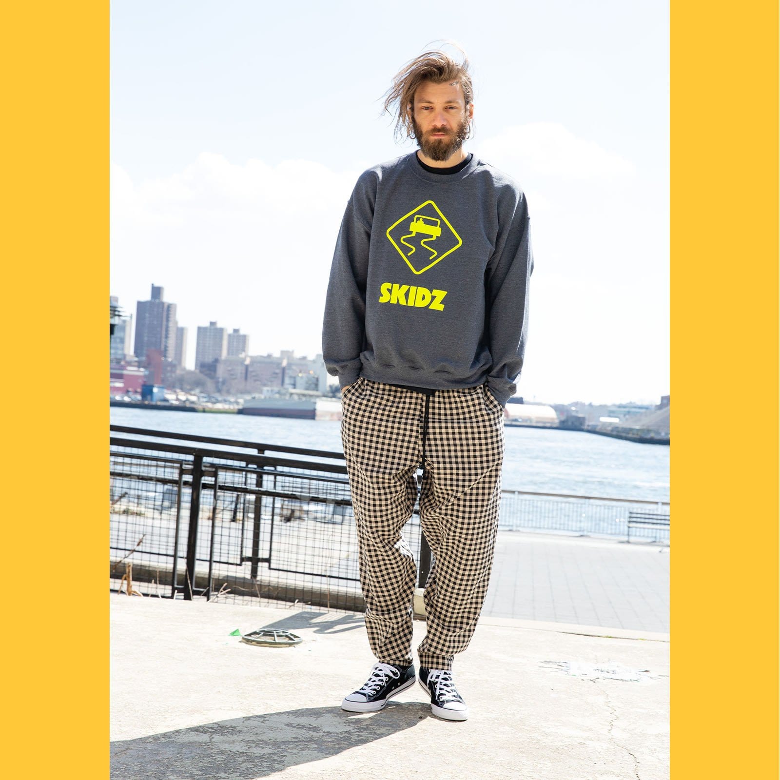 Skidz Yellow Logo Crewneck Sweatshirt (RESTOCKED) - SKIDZ NYC