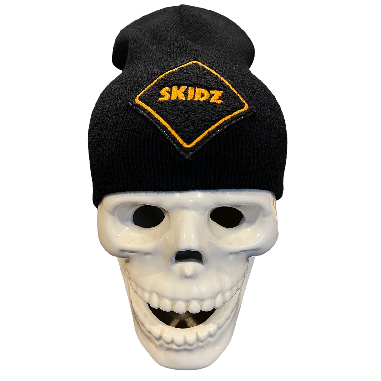 Skidz Fun Stuff Knit Black Beanie Hat - SKIDZ Logo