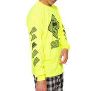 SKIDZ NYC T-SHIRTS Trippy Check Long Sleeve Tee - Neon Yellow