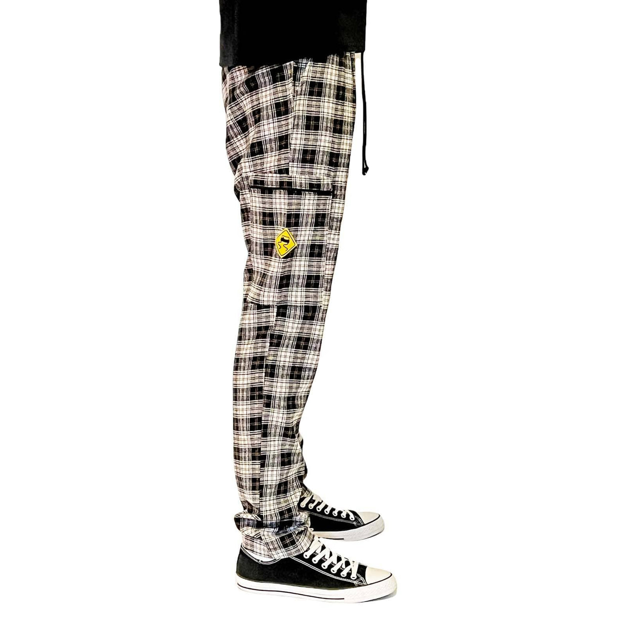 Skidz Pants Stash Pant - Black & White Tartan Flannel