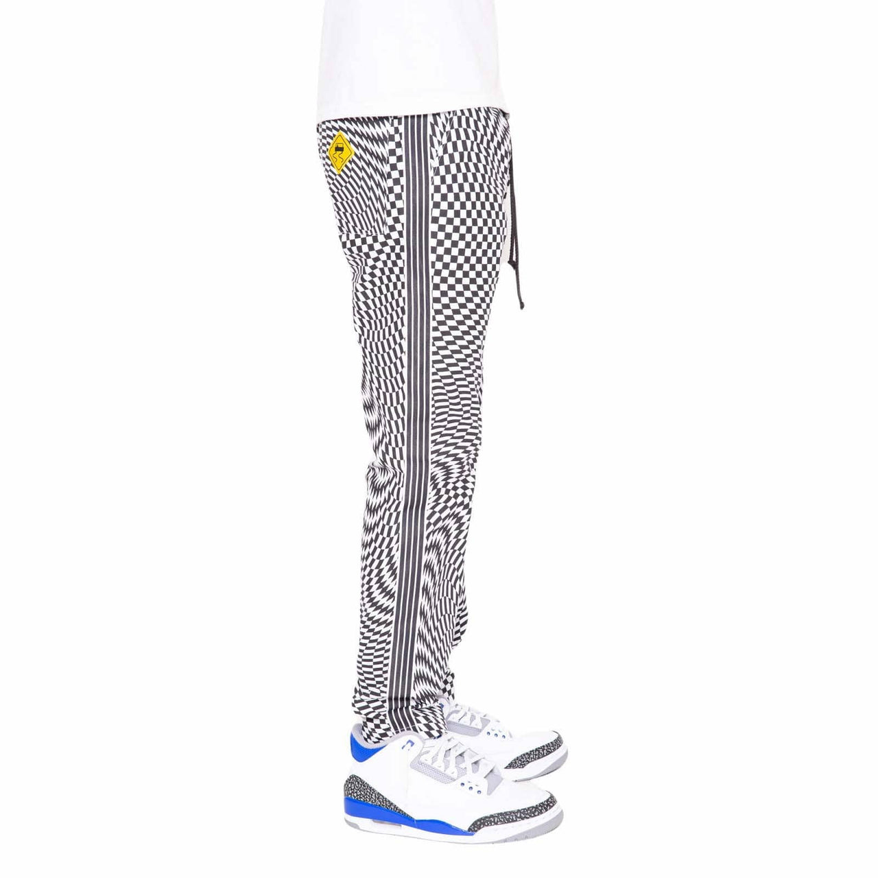 SKIDZ NYC Pants Track Pant - Trippy Check Black & White