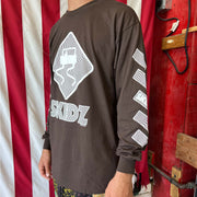 Skidz Shirts & Tops Trippy Check Long Sleeve Tee - Dark Chocolate Brown