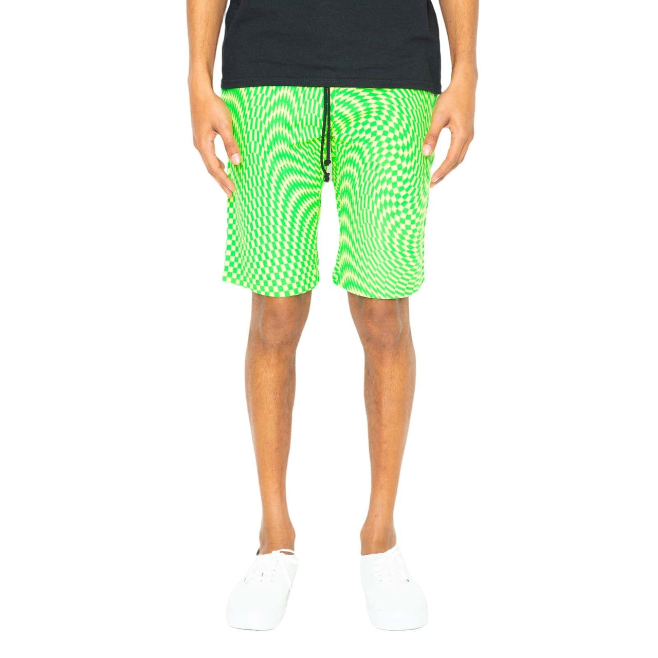 Skidz Shorts Trippy Check Shorts - Lime & Green