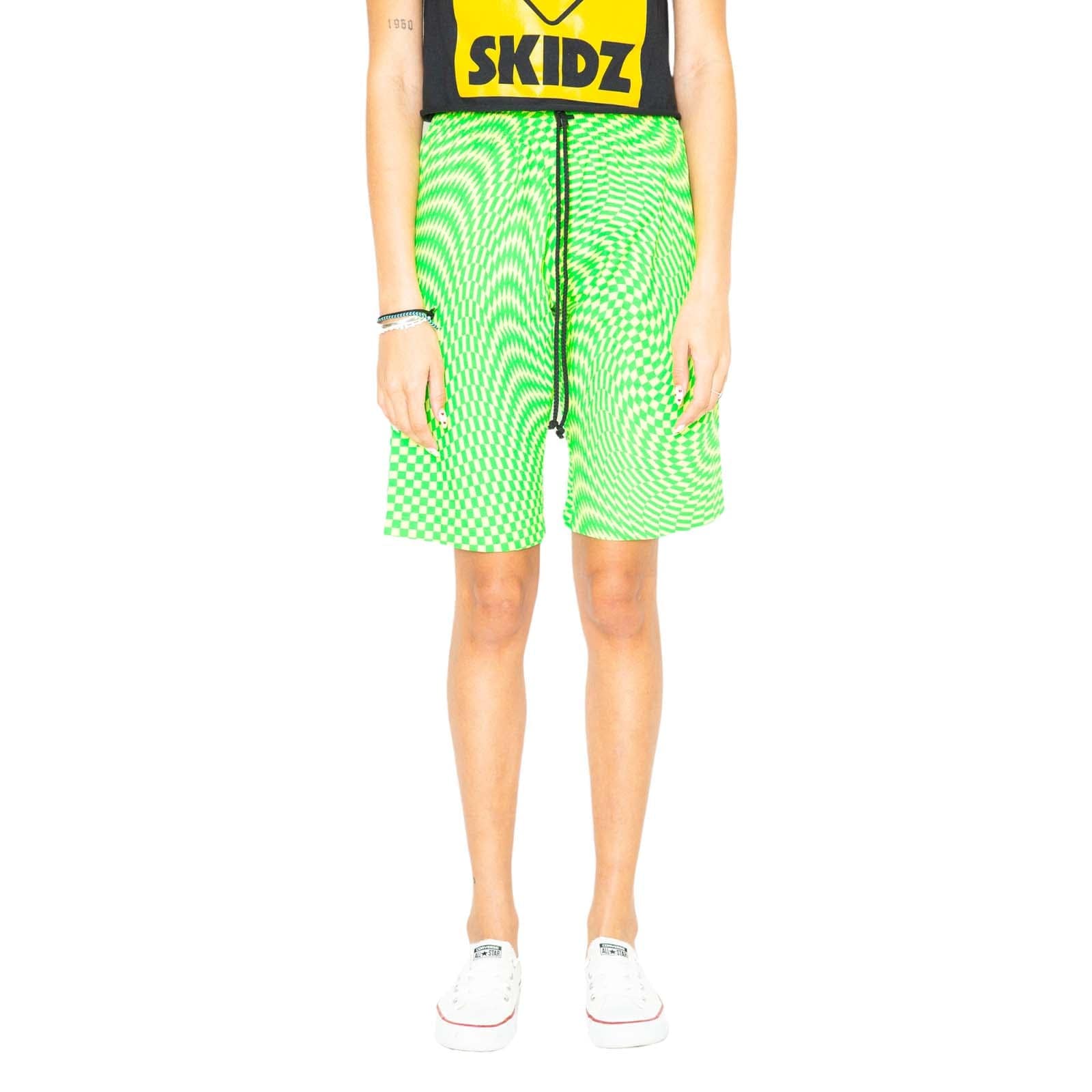 Skidz Shorts Trippy Check Shorts - Lime & Green