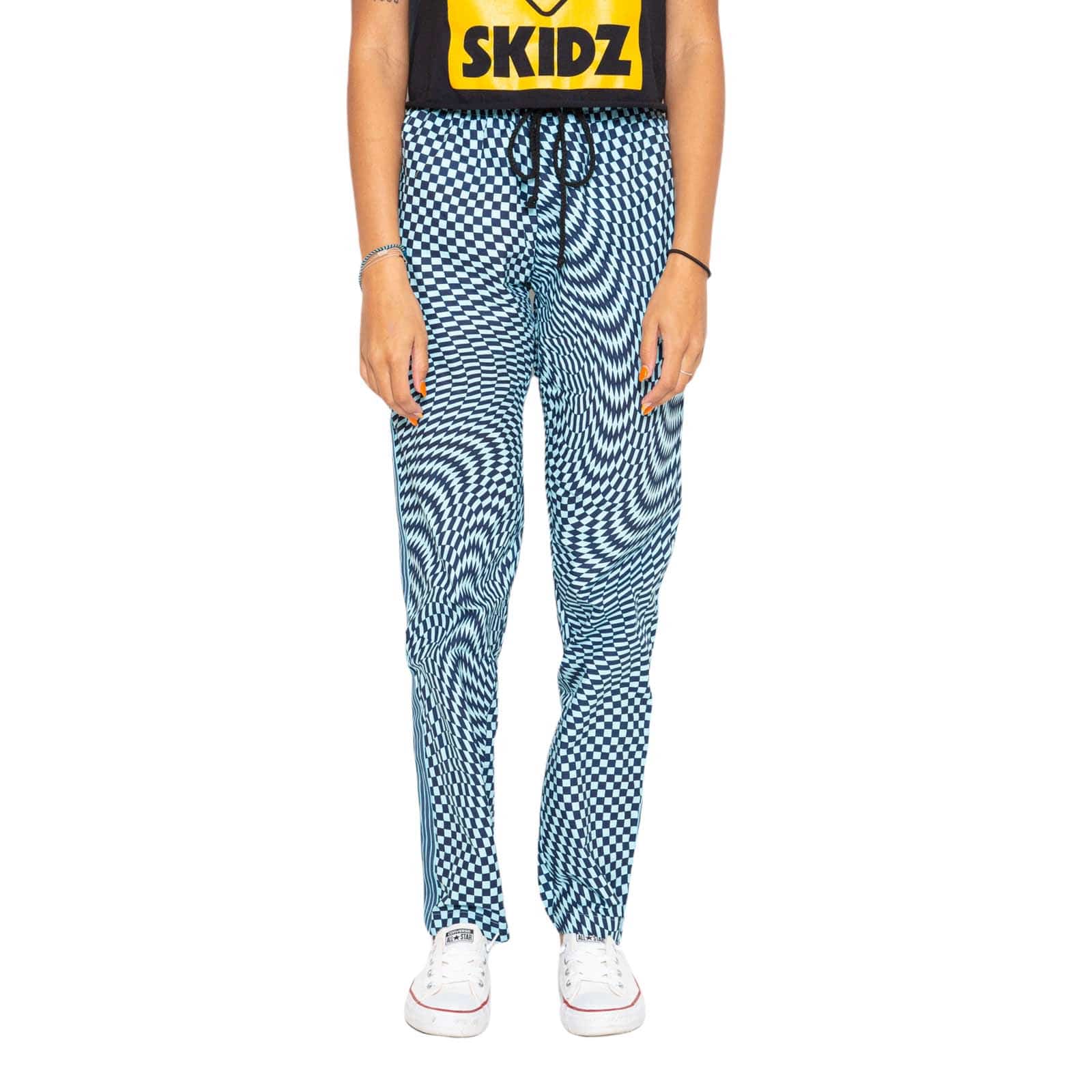 Skidz Stash Pant - Trippy Check Light Blue/Navy