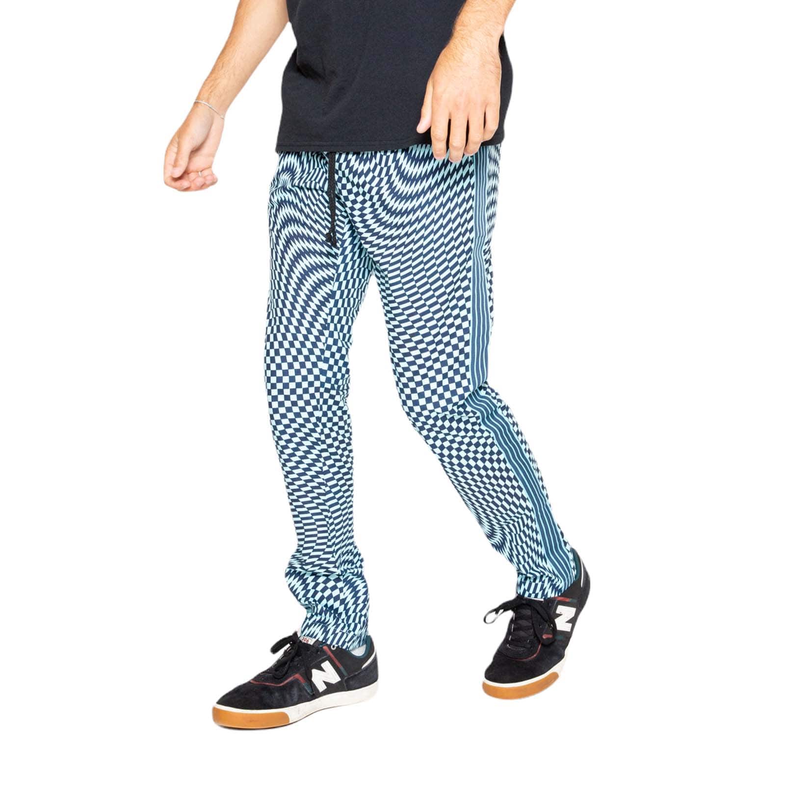 Skidz Stash Pant - Trippy Check Light Blue/Navy